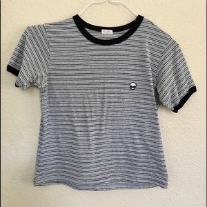 Brandy Melville striped alien tee